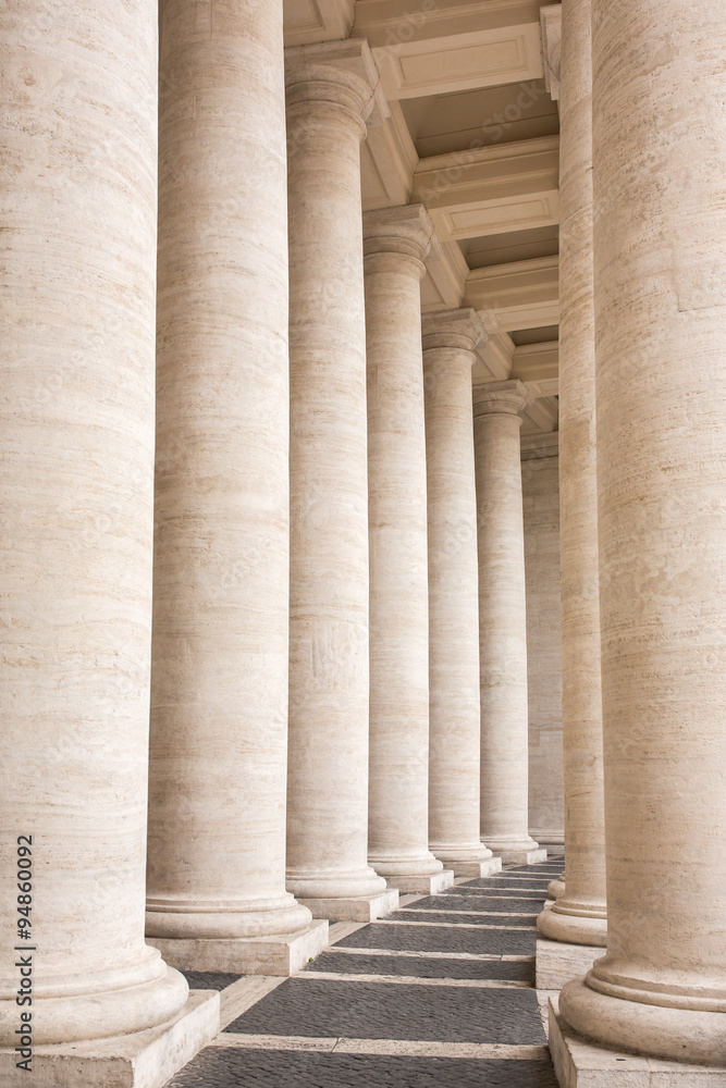 Bernini's colonnade in Piazza San Pietro (St Peter's Square) in Bernini's colonnade in Piazza San Pietro (St Peter's Square) in
