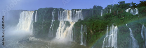 Panoramic view of Iguazu Waterfalls in Parque Nacional Iguazu  Salto Floriano  Brazil