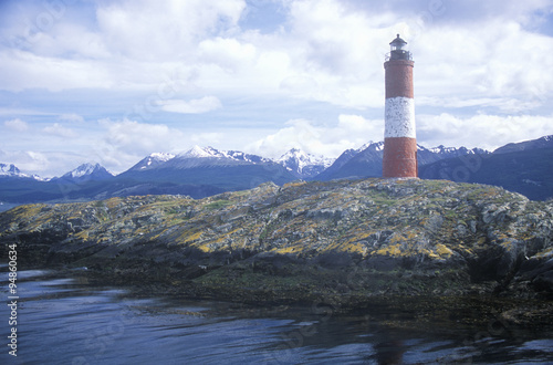 Les Euclaires Historic Lighthouse at Bridges Islands and Beagle Channel  Ushuaia  Argentina