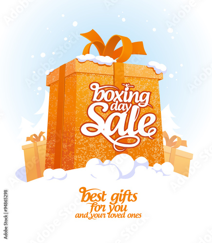 Boxing day sale design with gift box.