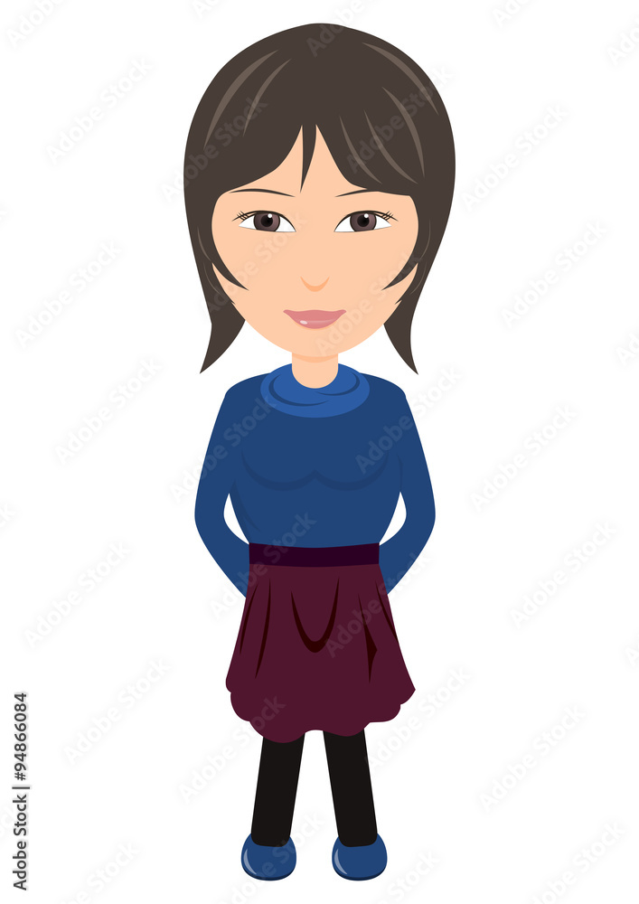 タートルネックとスカートの女性 タートルネックとスカートの女性