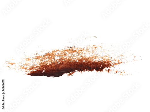 photo brown grunge brush strokes oil paint isolated on white background
