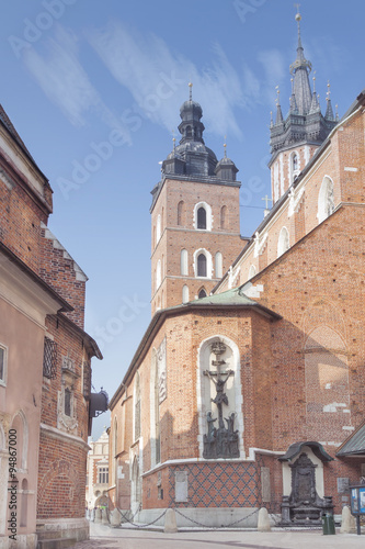 Poland, Krakow, Plac Mariacki Square st Mary Curch, Midday #94867000