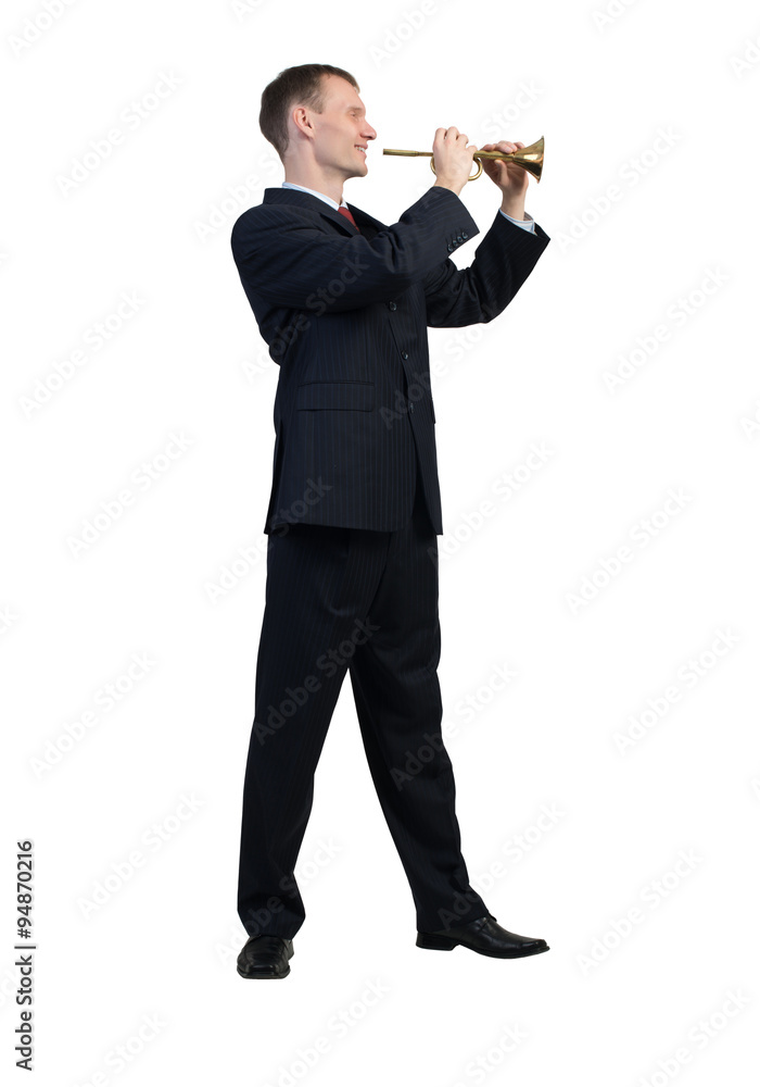Fototapeta premium Businessman play fife