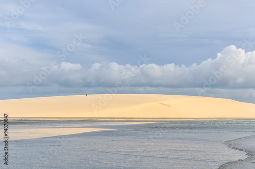 Sand dunes on the seaside in Jericoacora, Brazil