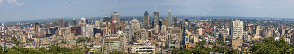 Fototapeta Panoramic View Centre Ville Montreal (Downtown) view from Mont Royal Québec Canada
