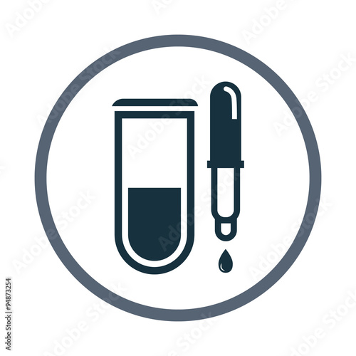 Medical tube with pipette icon © LynxVector