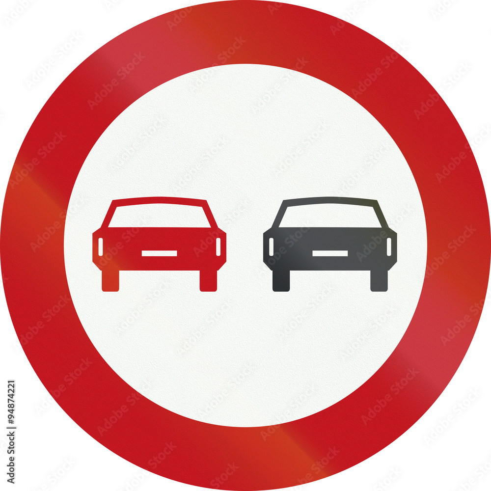 A Dutch prohibition sign - No overtaking A Dutch prohibition sign - No overtaking