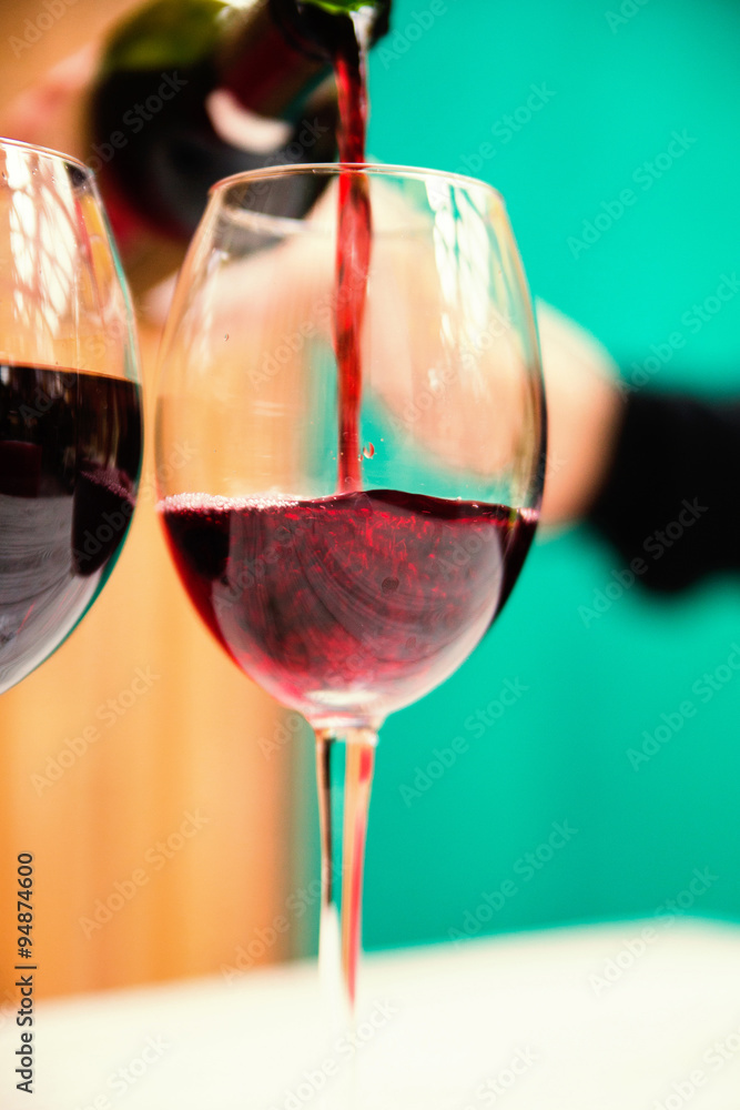 two glasses with red wine Stock Photo Adobe Stock