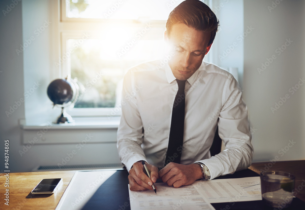 White business man signing a contract White business man signing a contract
