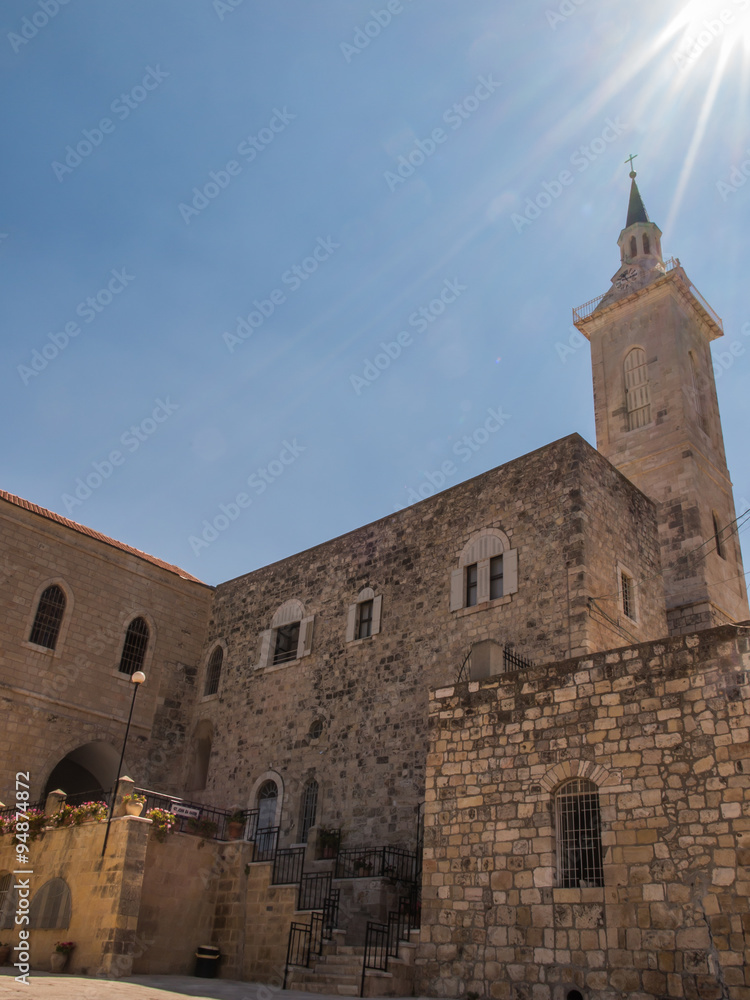 Ein Karem, Israel July 16, 2015 r .: Church. John the Baptist, the forerunner of Jesus Christ, the traditional residence of St. Elizabeth and Zechariah, and the birthplace of John the Baptist. 