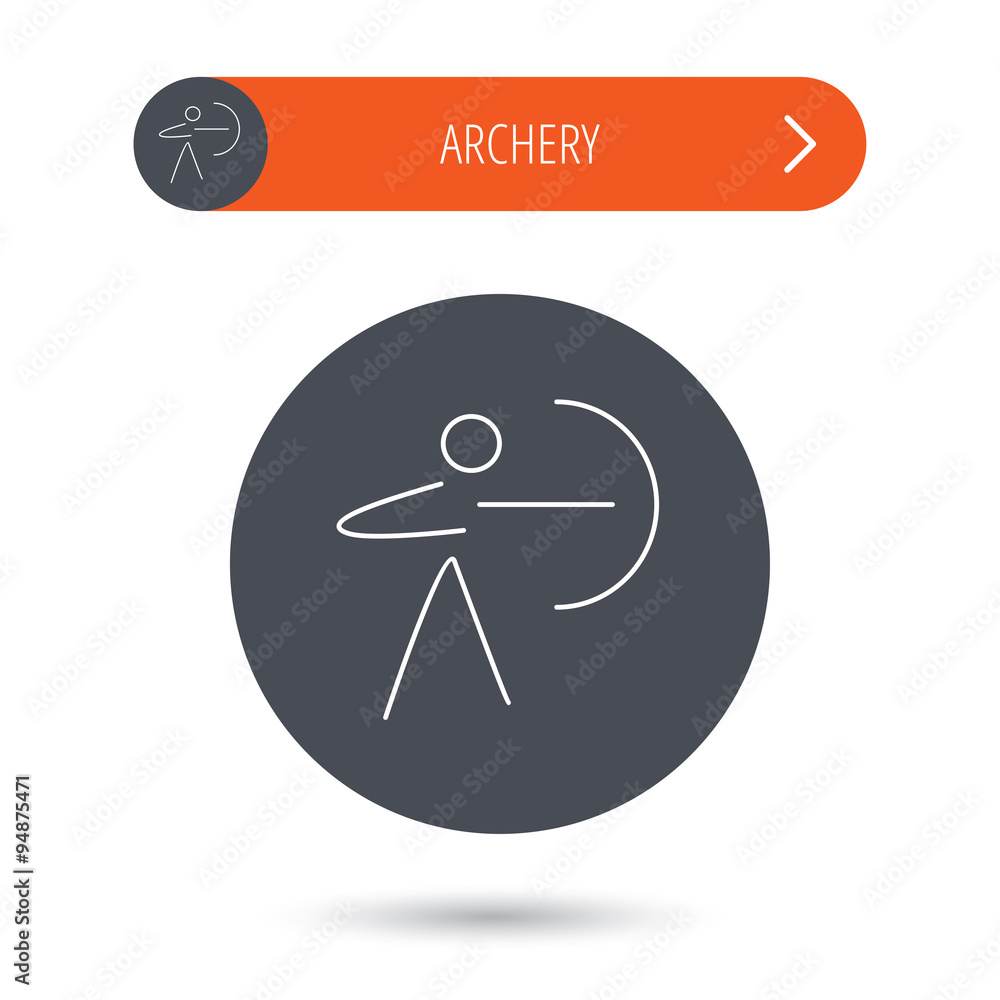 Archery sport icon. Archer with longbow sign. Archery sport icon. Archer with longbow sign.