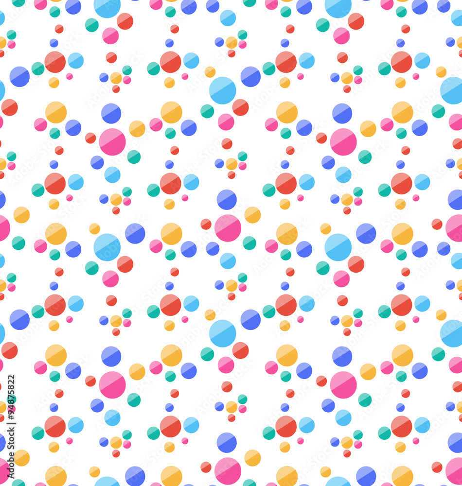 Seamless Pattern with Colorful Circles, Party Background Seamless Pattern with Colorful Circles, Party Background