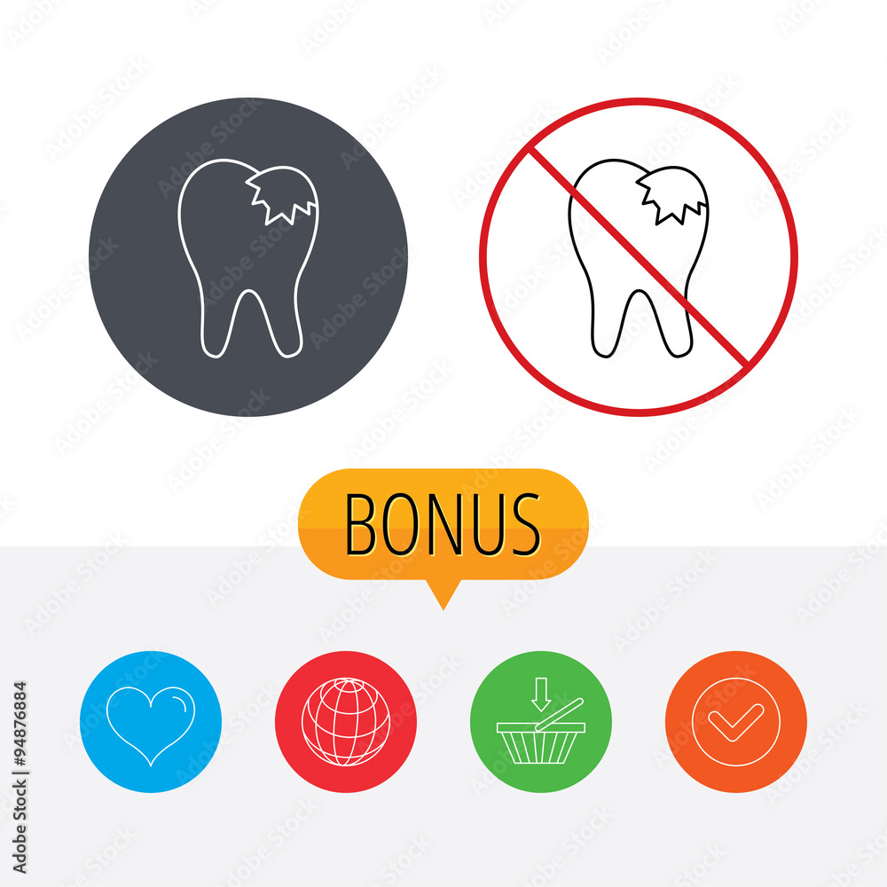 Dental fillings icon. Tooth restoration sign. Dental fillings icon. Tooth restoration sign.