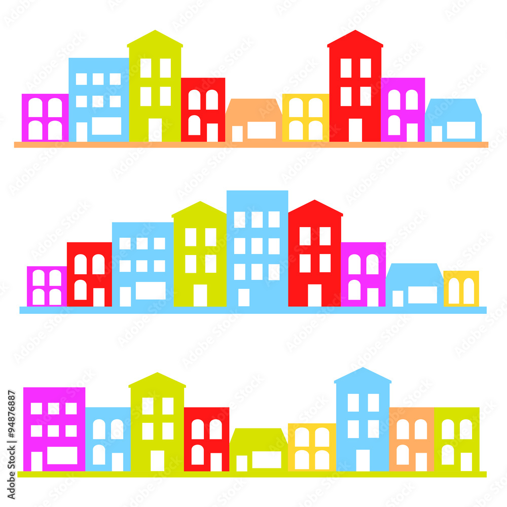 Town silhouette vector illustration.