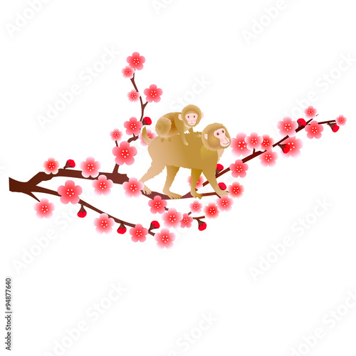 申　梅　親子　年賀状