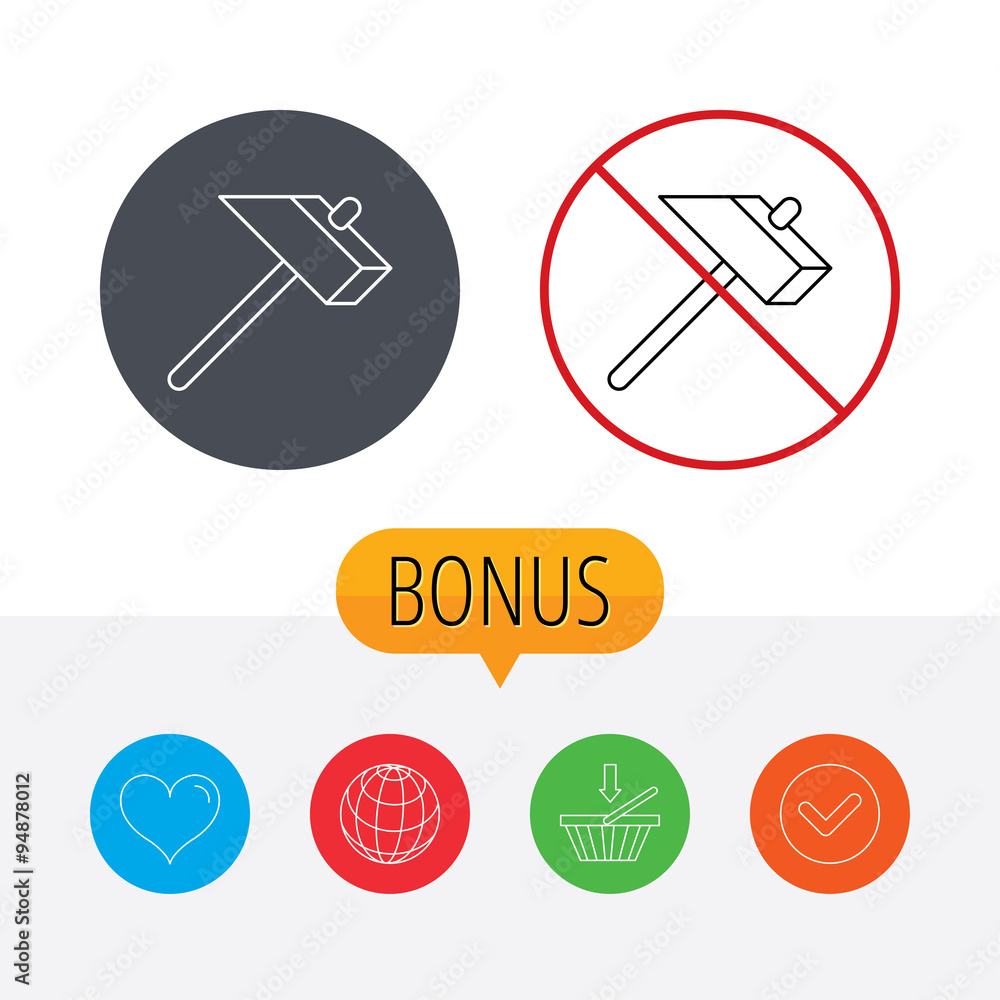 Hammer icon. Repair or fix sign. Hammer icon. Repair or fix sign.