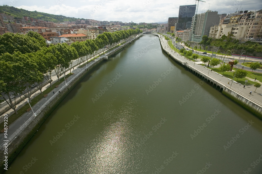 The river Ibaizabal, located on the North Coast of Spain in the Basque region.