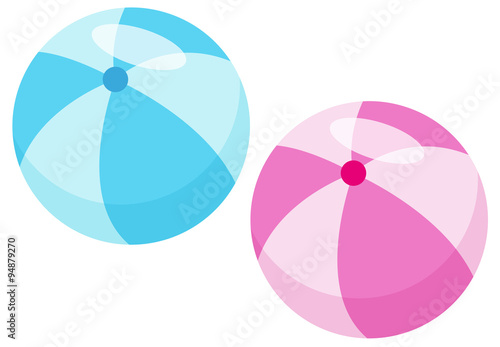 Icono plano pelotas de playa en varios colores