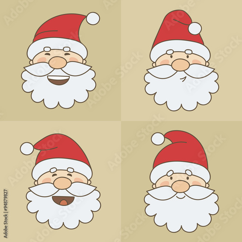 Vector icons Santa Claus emoticon faces