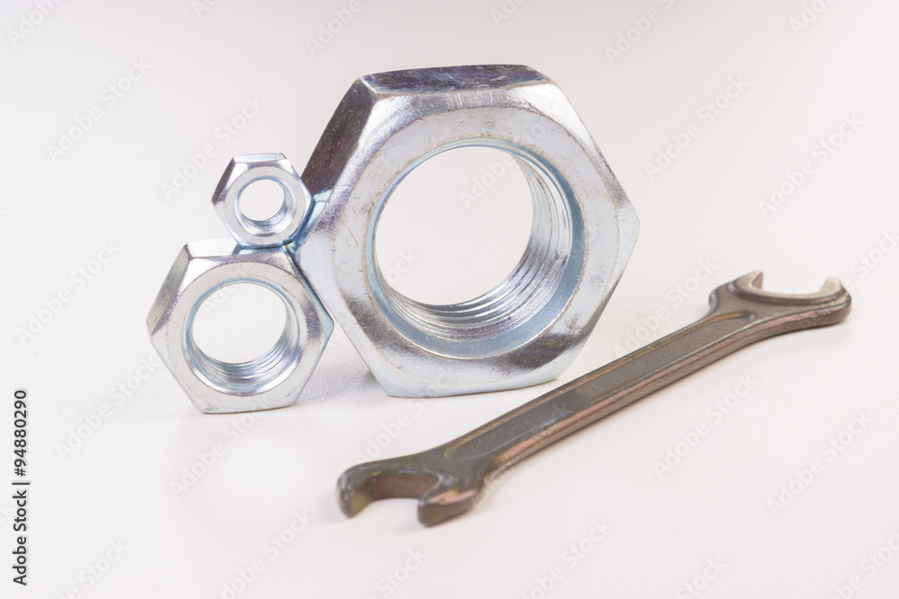 metal nuts and wrench metal nuts and wrench
