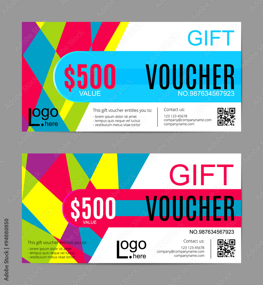 Obraz premium Voucher, Gift certificate, Coupon template. Floral, scroll pattern. Background design. Vector