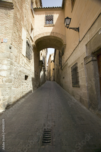 Narrow walkways of historic Toledo, Spain