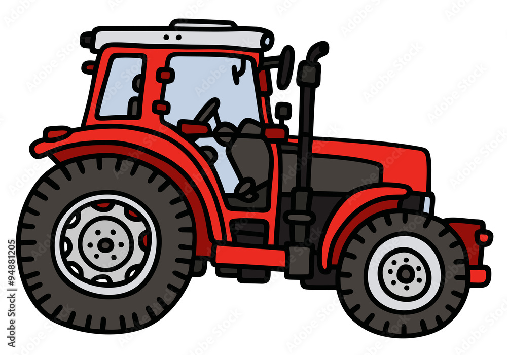 Red tractor / Hand drawing, not a real model Red tractor / Hand drawing, not a real model