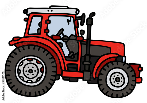 Red tractor / Hand drawing, not a real model