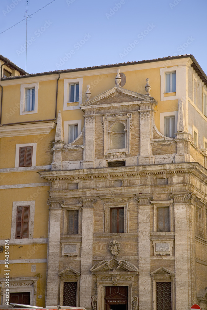 Fototapeta premium Roman columns as part of building faade, Rome, Italy, Europe