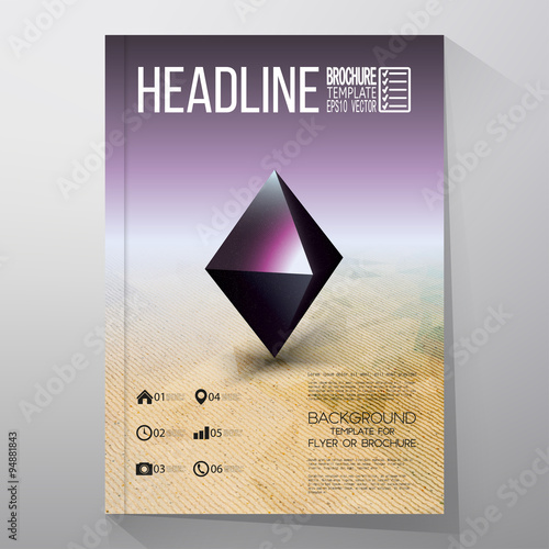 Business templates for brochure, flyer or booklet. Abstract geometric shape, scientific graphic design. Futuristic vector illustration