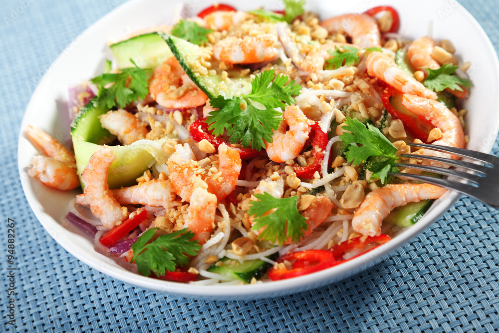 Asian salad with noodles