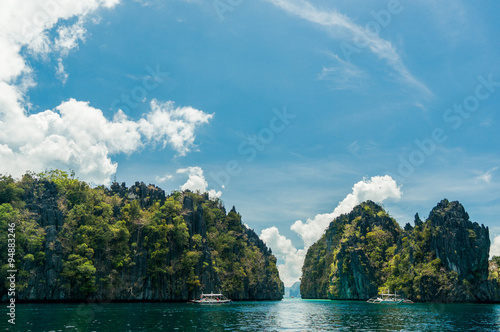 Seascapes seaviews of El Nido islands during boattrips  photo