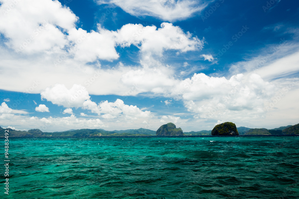 Fototapeta premium Seascapes seaviews of El Nido islands during boattrips 