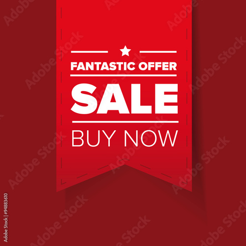 Sale ribbon red vector - buy now