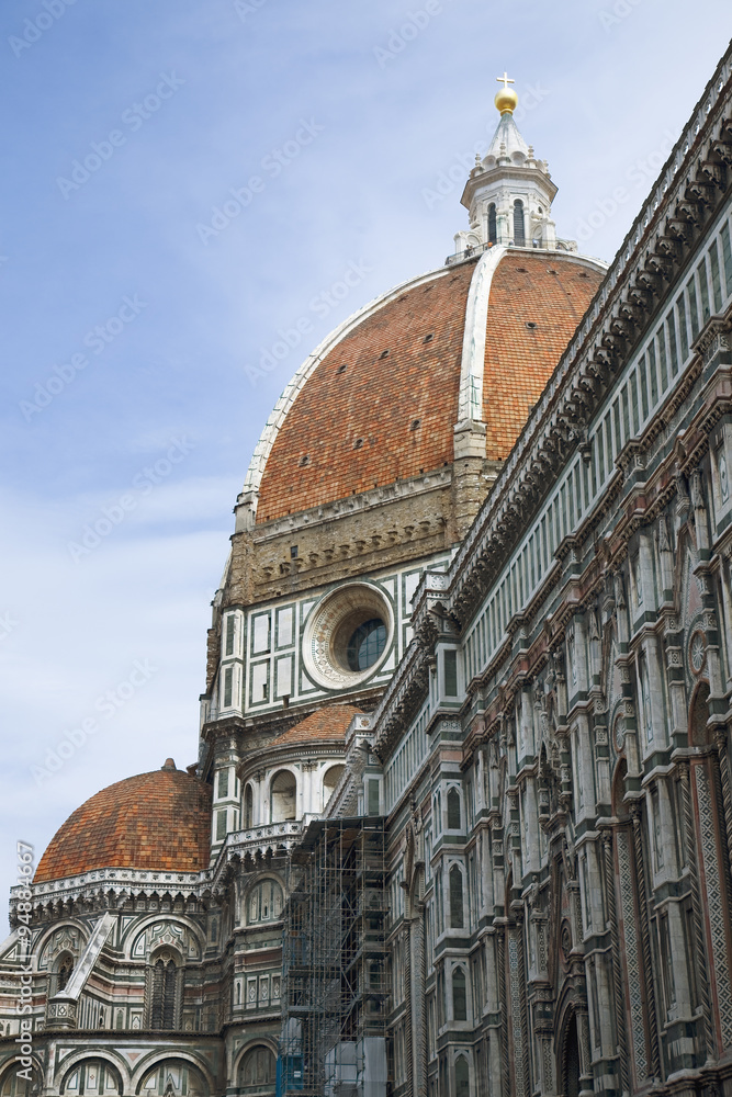 Fototapeta premium Exterior view Cathedral of Santa Maria del Fiore, The Duomo, Florence, Italy, Europe