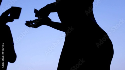 pay prostitutes ,counting the money