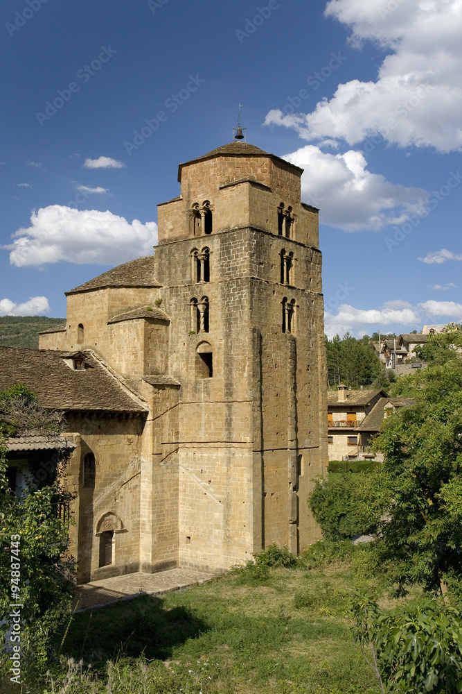 Medieval Church near the Monastery of San Juan de la Pena, Jaca, in Jaca, Huesca, Spain in the Pyrenees Mountains