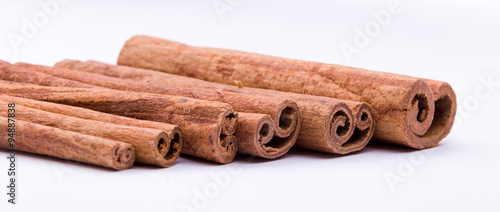 Cinnamon sticks isolated on white background