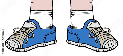 blue shoes