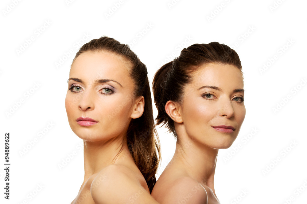 Two sisters with make up. Two sisters with make up.