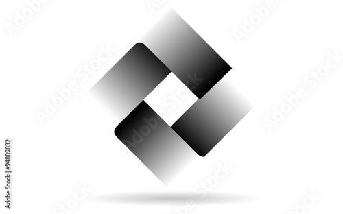 Abstract 3D Retangle Design isolated with white