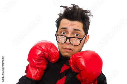 Man businessman with red boxing gloves © Elnur