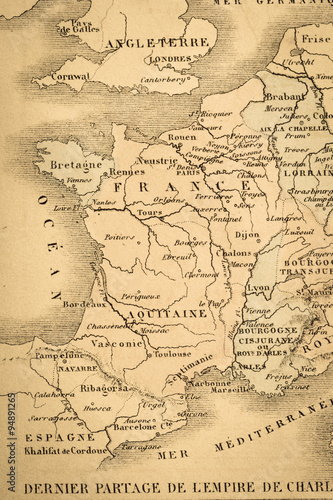 アンティークの世界地図 フランス 