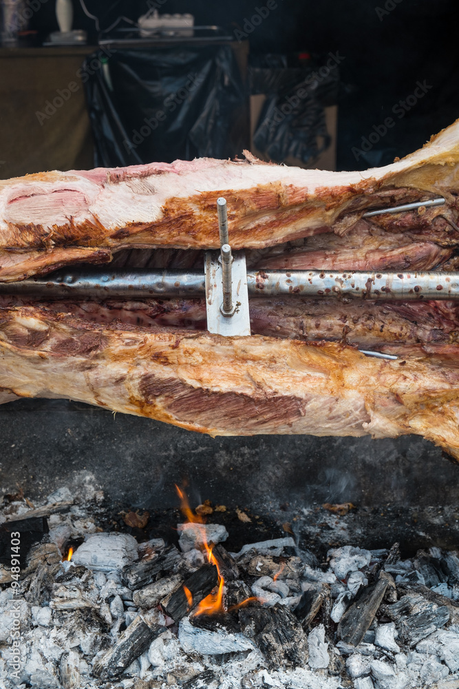 Fototapeta premium Spit roasting