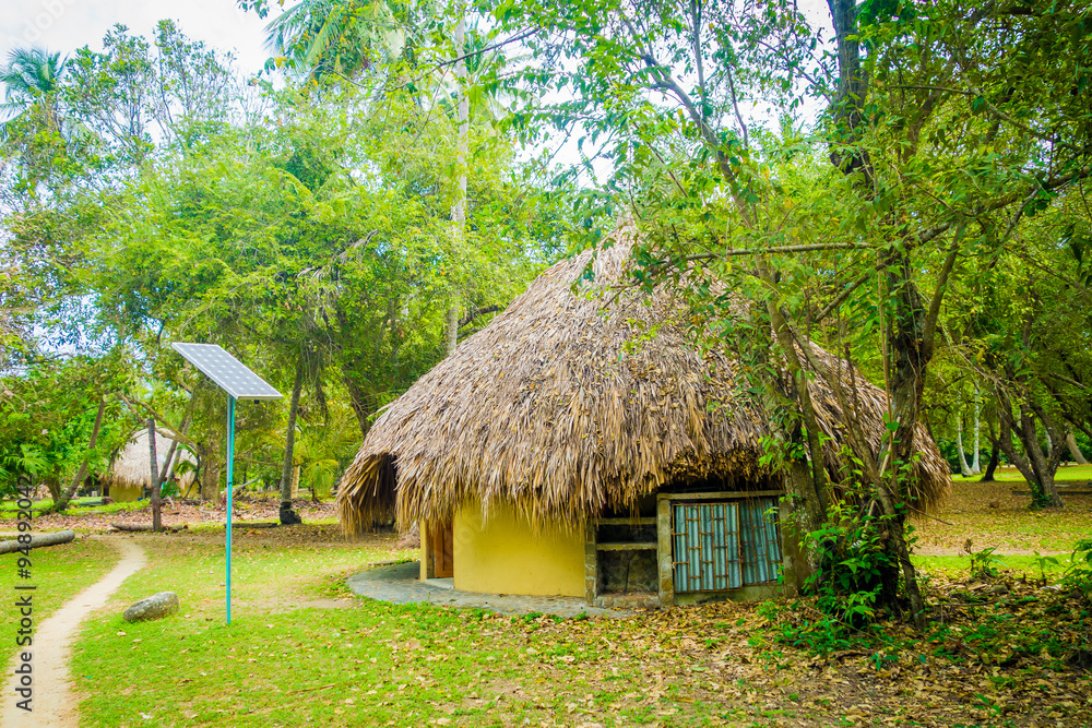 Bungalow with solar panel in Tayrona Natural National Park, Colombia Bungalow with solar panel in Tayrona Natural National Park, Colombia