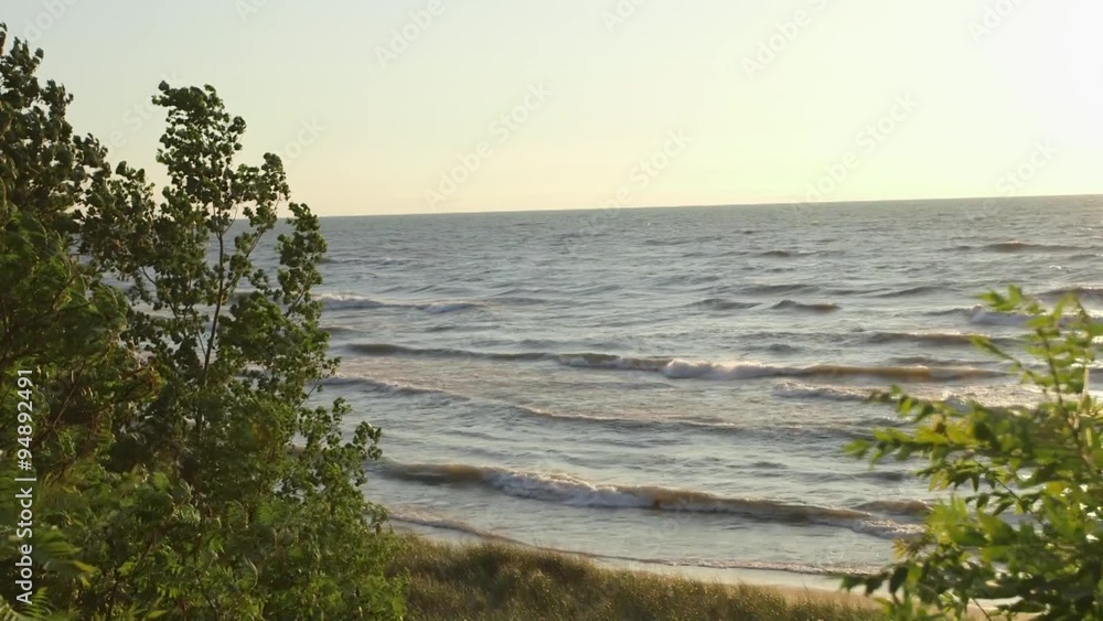 Summer sunset on the shores of Lake Michigan Summer sunset on the shores of Lake Michigan
