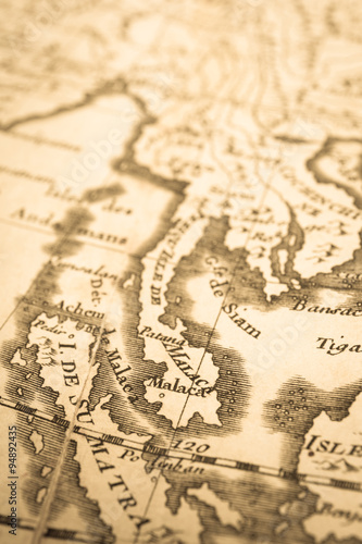 アンティークの世界地図　マレー半島