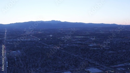 Aerial flying over Las Vegas, Nevada strip