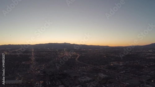 Aerial flying over Las Vegas, Nevada strip